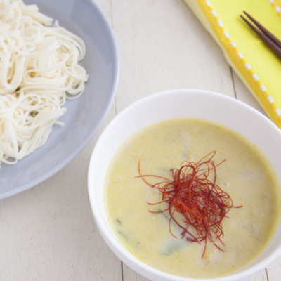 グリーンカレーのクリームつけ素麺