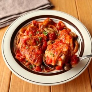 トマトのうま味たっぷり！【濃厚！チキンのトマト煮込み】