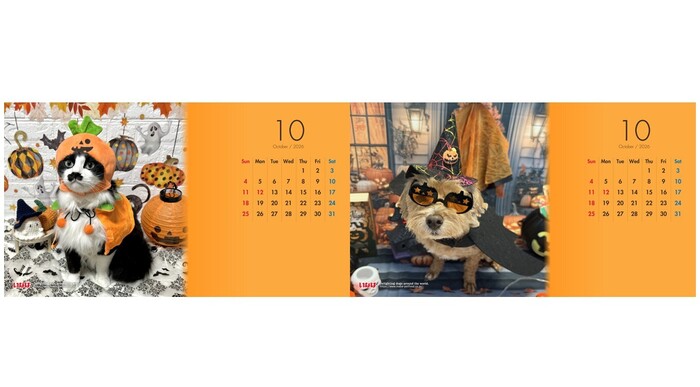 テーマは「ハロウィン」 2026年10月わんちゃん・猫ちゃんカレンダー画像を公開中！