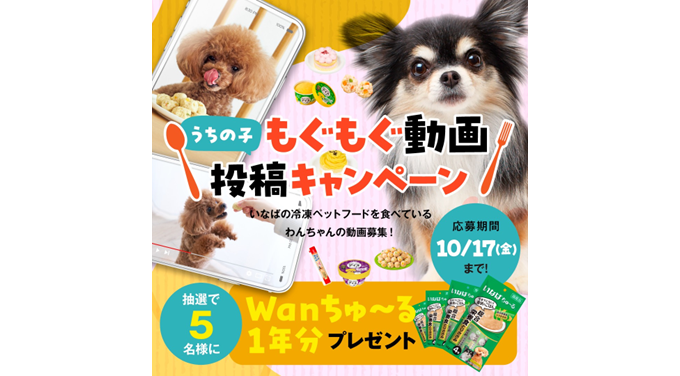 わんちゃん動画の投稿で「Wanちゅ～る」1年分が当たる！公式Instagramで冷凍ペットフードのキャンペーン実施中