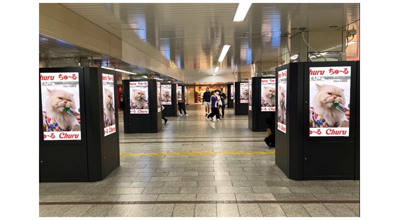 大阪・なんば駅が「ちゅ〜る」一色に！8月1日より大迫力の44面ビジョン広告を放映開始